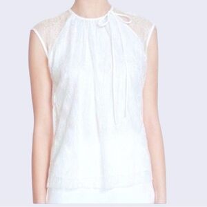 Sandro White Epply Ecru Lace French Bow Tank Top 2